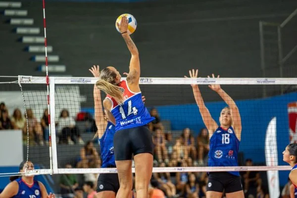 female volleyball spike